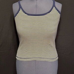 Striped Navy and White Women's Tank Top